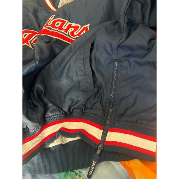 Vintage Starter MLB Cleveland Indians Pullover Jacket Navy XL - Picture 5 of 7